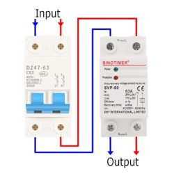 Releu siguranta digitala de protectie tensiune, Sinotimer, SVP-60, 63A